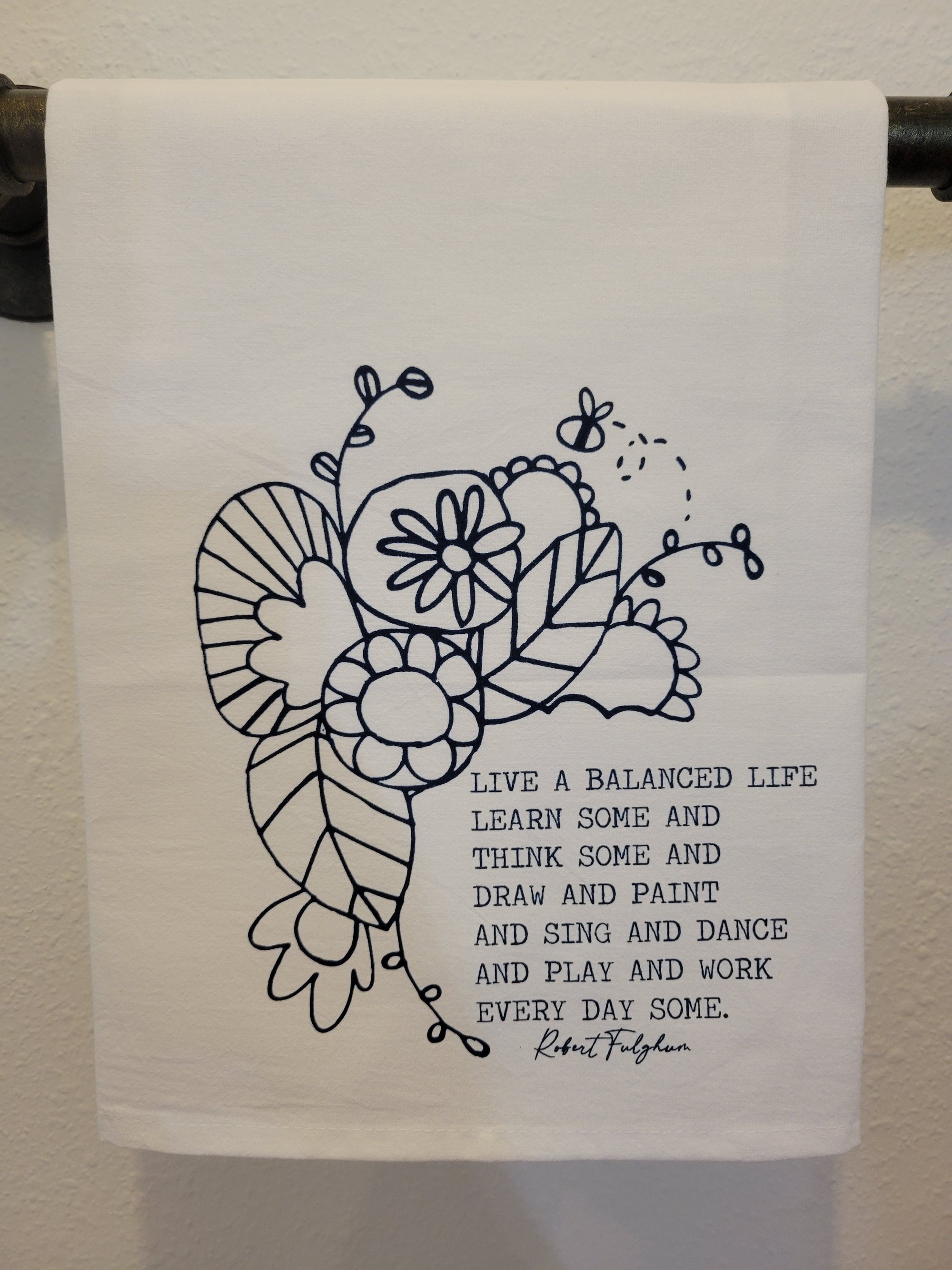 "Live a Balanced Life" Tea Towel